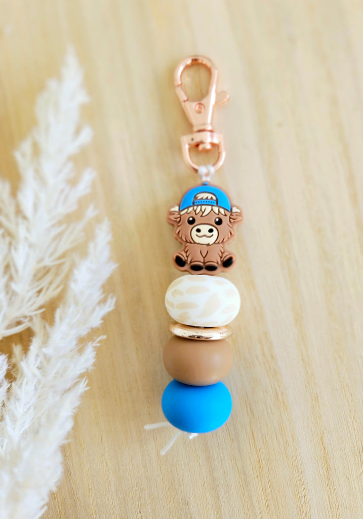 Baby boy Highland Cow Keyring