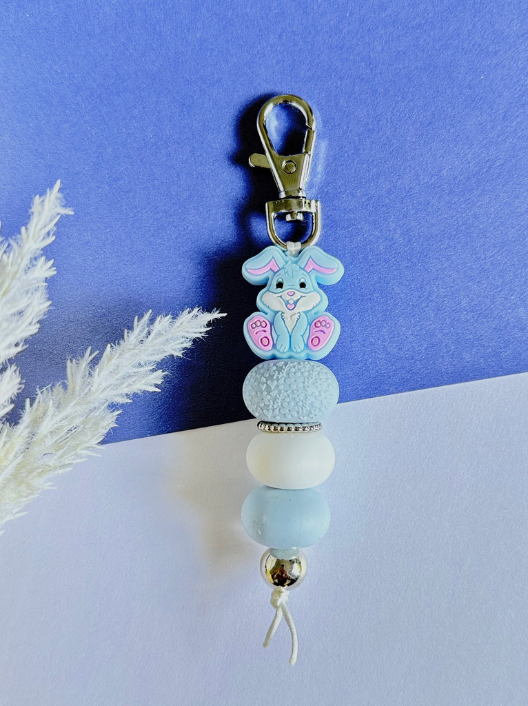 Easter Bunny Blue Keyring