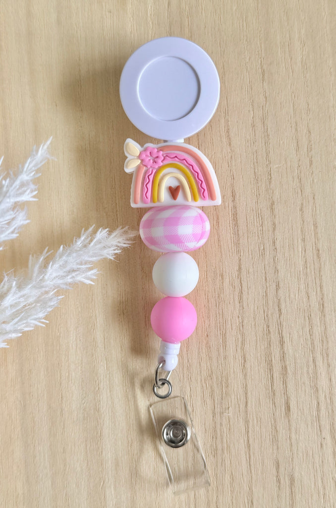 Rainbow Gingham Badge Reel