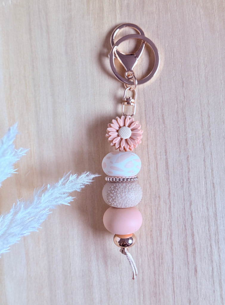 Peachy Daisy Keyring