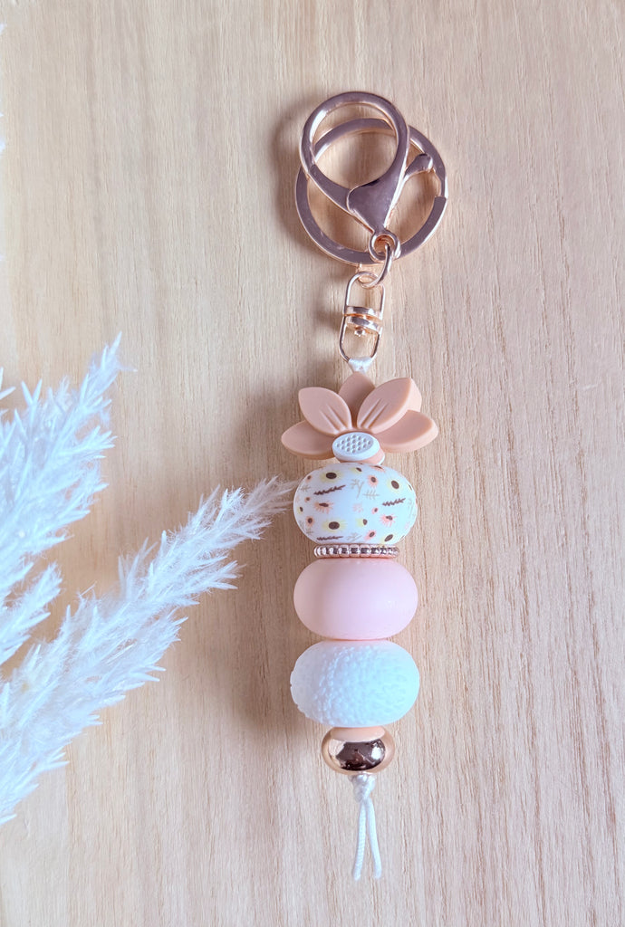 Peachy Lotus Flower Keyring